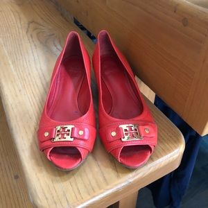 Tory Burch Peep Toe Wedge